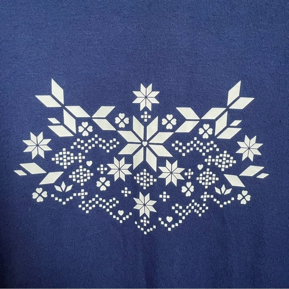 bp. Loungewear Pajama Long Sleeve Top with Scandinavian Snowflake Graphic